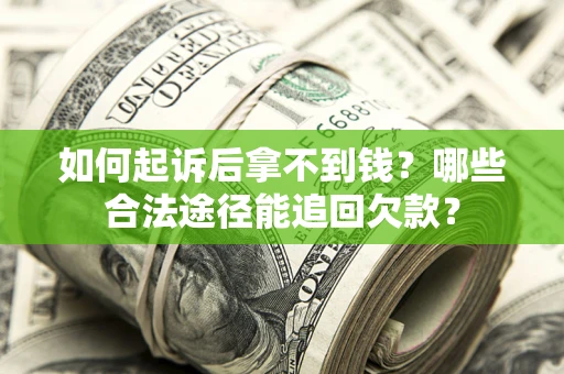 武汉如何起诉后拿不到钱？哪些合法途径能追回欠款？