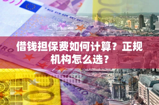 武汉借钱担保费如何计算？正规机构怎么选？